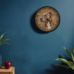 Warm Heart Pit Bull Terrier - Wood Frame 10 " Clock