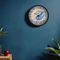 Celestial Yin & Yang  - Wood Frame 10" Clock