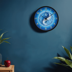 Flowing Yin & Yang  - Wood Frame 10" Clock
