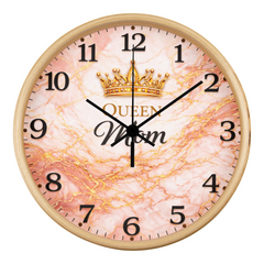 Queen Mom - Wood Frame 10" Clock (Pink Mable)