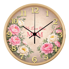 We Love You Mom - Wood Frame 10" Clock
