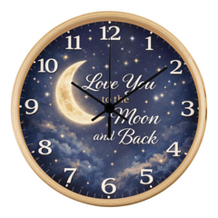 Love You To The Moon and Back - Wood Frame 10" Clock