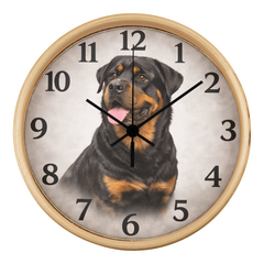 Powerful Rottweiler - Wood Frame 10" Clock