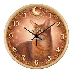 Regal Red Abyssinian - Wood Frame 10" Clock