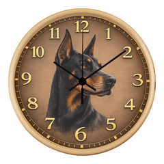 Elegant Doberman Pinscher - Wood Frame 10" Clock