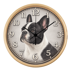 Classic French Bulldog - Wood Frame 10" Clock