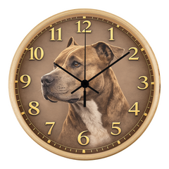 Warm Heart Pit Bull Terrier - Wood Frame 10 " Clock