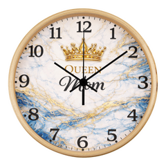 Queen Mom - Wood Frame 10" Clock (Blue Marble)