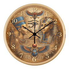 Timeless Pharaohs Egyptian Art - Wood Frame 10" Clock