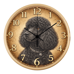 Playful Black Puddle - Wood Frame 10" Clock