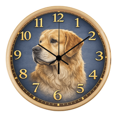 Golden Retriever - Wood Frame 10" Clock
