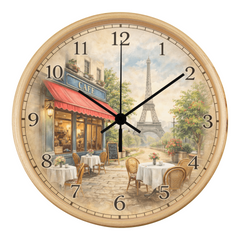 Paris Café Elegance - Wood Frame 10" Clock