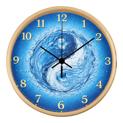 Flowing Yin & Yang  - Wood Frame 10" Clock