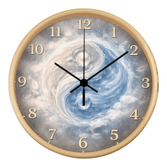 Celestial Yin & Yang  - Wood Frame 10" Clock
