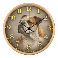 Noble English Bulldog - Wood Frame 10" Clock