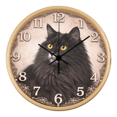 Noir Majesty Siberian - Wood Frame 10" Clock