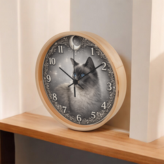 Misty Elegance Ragdoll - Wood Frame 10" Clock