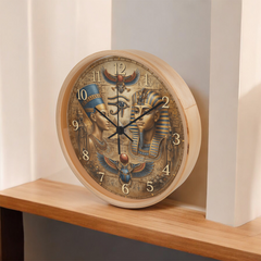 Timeless Pharaohs Egyptian Art - Wood Frame 10" Clock