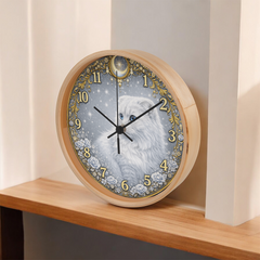 Snow Queen Scottish Fold - Wooden Frame 10" Clock