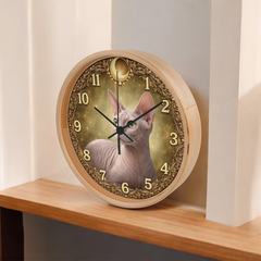 Timeless Royal Sphynx - Wood Frame 10" Clock