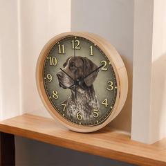 Timeless German Shorthaired Pointer - Wood Frame 10" Clock