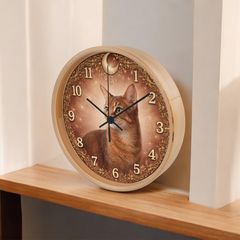 Regal Red Abyssinian - Wood Frame 10" Clock