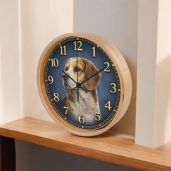 Loving Beagle - Wood Frame 10" Clock