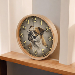 Noble English Bulldog - Wood Frame 10" Clock