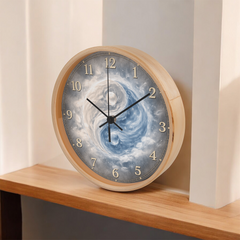 Celestial Yin & Yang  - Wood Frame 10" Clock