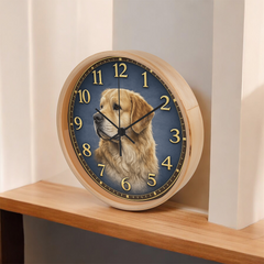 Golden Retriever - Wood Frame 10" Clock
