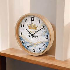Queen Mom - Wood Frame 10" Clock (Blue Marble)