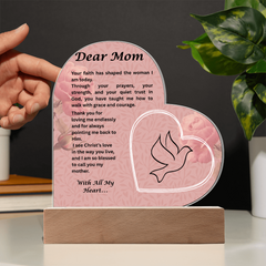 A Mother's Light - Heart Acrylic Plaque from Daughter