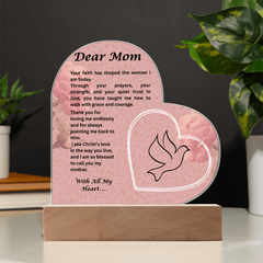 A Mother's Light - Heart Acrylic Plaque from Daughter