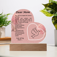 A Mother's Light - Heart Acrylic Plaque from Daughter