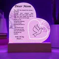 A Mother's Light - Heart Acrylic Plaque from Daughter