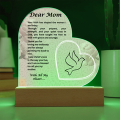 A Mother's Light - Heart Acrylic Plaque from Daughter