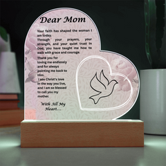 A Mother's Light - Heart Acrylic Plaque from Daughter