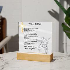 My Father, My Faith - Square Acrylic Plaque from Daughter