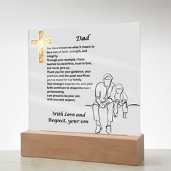 My Father, My Faith - Square Acrylic Plaque from Son