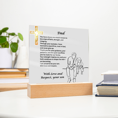 My Father, My Faith - Square Acrylic Plaque from Son