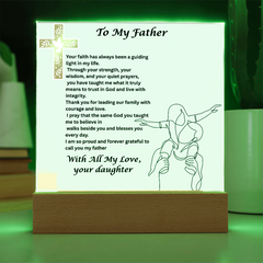My Father, My Faith - Square Acrylic Plaque from Daughter