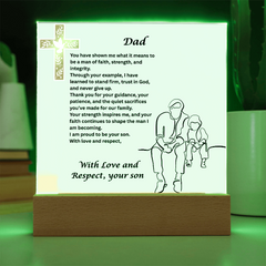 My Father, My Faith - Square Acrylic Plaque from Son