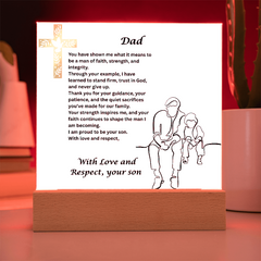 My Father, My Faith - Square Acrylic Plaque from Son