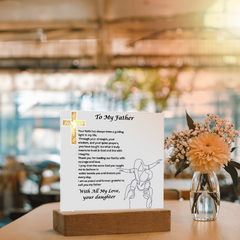 My Father, My Faith - Square Acrylic Plaque from Daughter