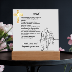 My Father, My Faith - Square Acrylic Plaque from Son