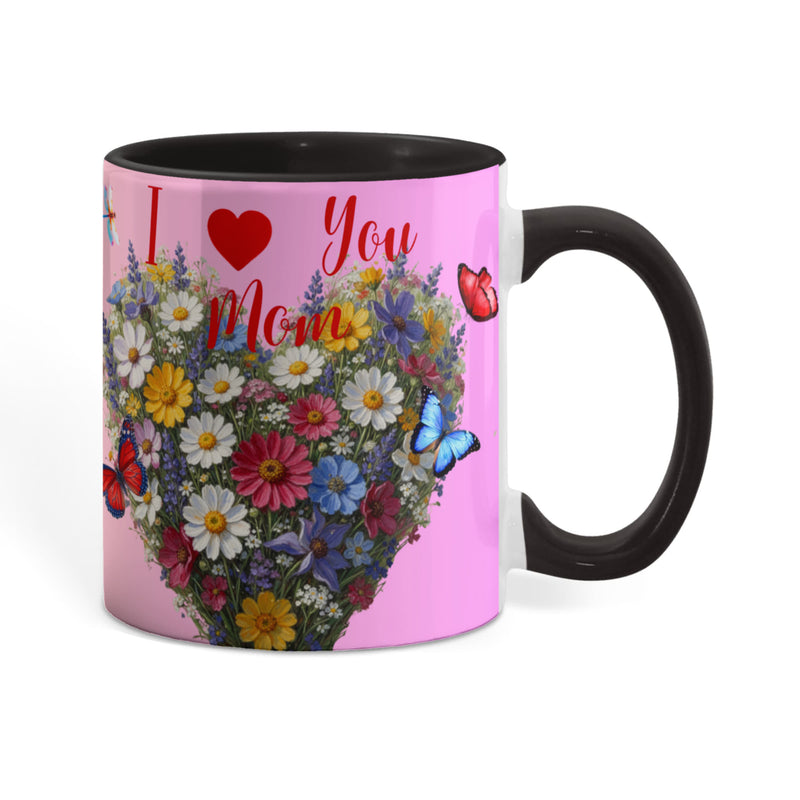 I LOVE YOU MOM - Color Accent Mug