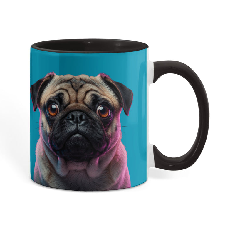 Happy Pug Mug - Color Accent Mug