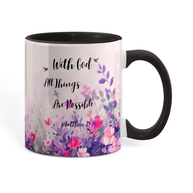 With God All Things Are Possible - Color Accent Mug