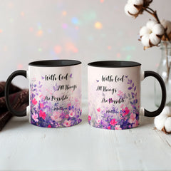 With God All Things Are Possible - Color Accent Mug