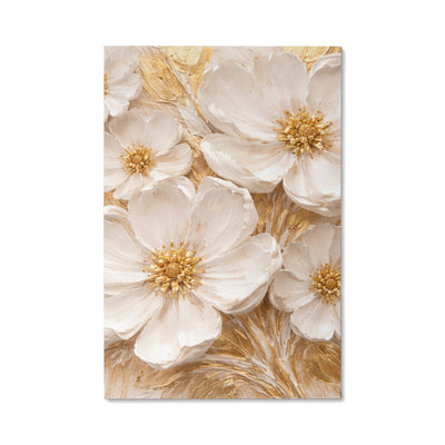 Cream & Gold Floral -  Wall Art on Canva